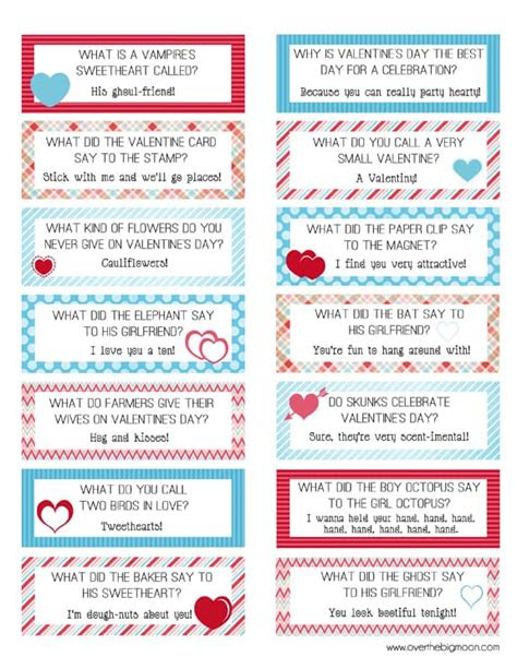 This is a set of twelve lunchbox cards for elementary aged kids. free printable valentines lunch box joke cards