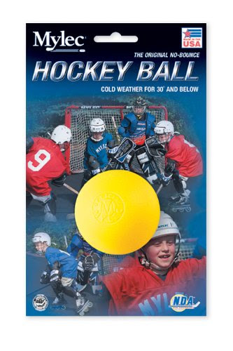 Mylec Cold Weather No Bounce Hockey Balls, Yellow (Pack of 6)