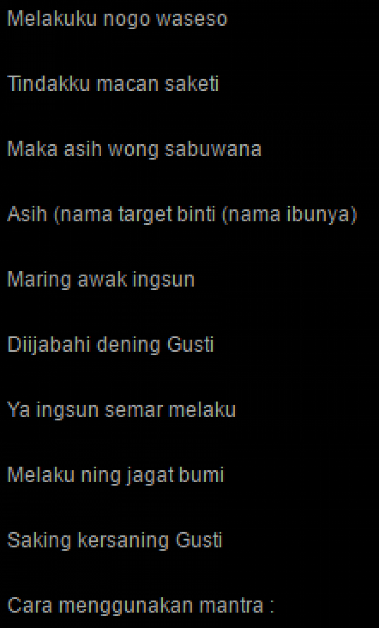Mantra Pelet Tanpa Syarat Berat Ajian Pengasihan Semar 