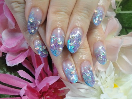 紫ラメに水色マーブル スワロ Irish Nail アイリッシュネイル Blog