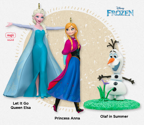 Disney Frozen Keepsake Ornaments: Queen Elsa, Anna and Olaf