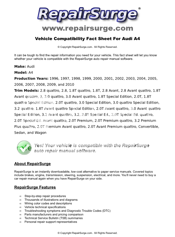 Audi A4 B5 Manuals Online Ebook Download | Autos Post