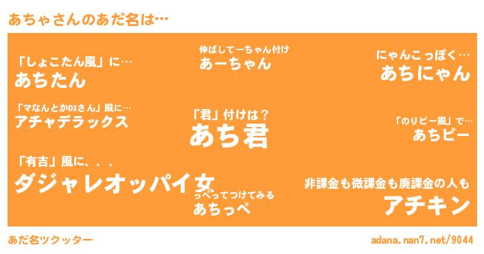 あちゃさんがあだ名になると