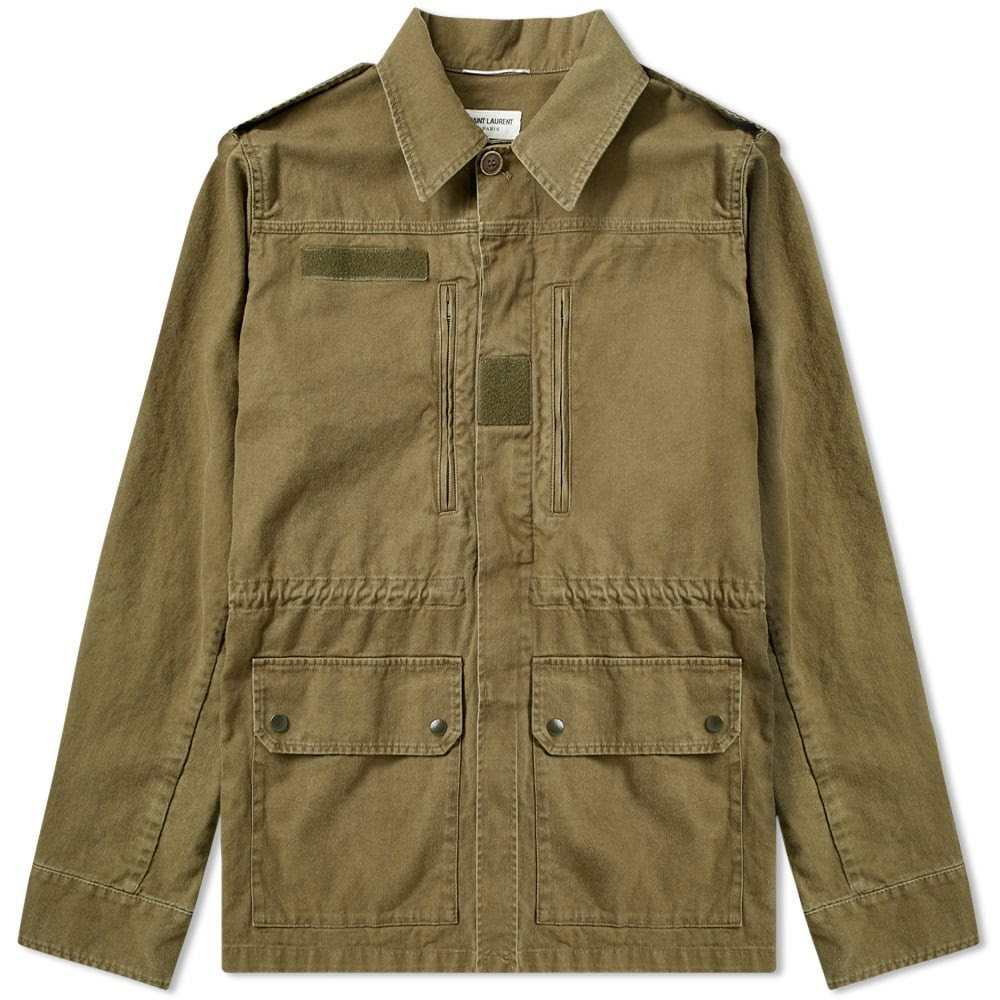 Saint コート Laurent カーキ Saint Laurent Patch Saint Military