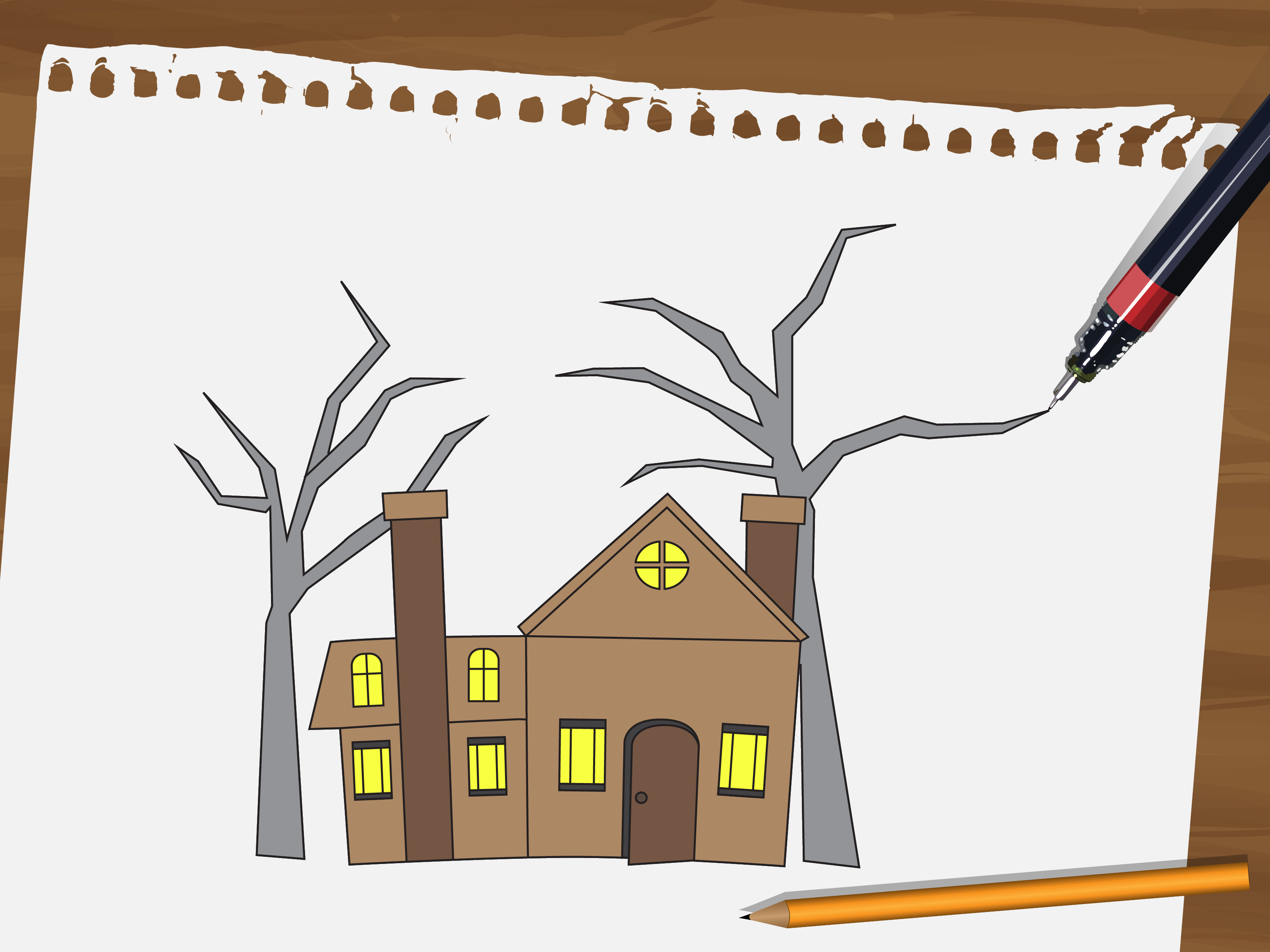How to Draw a Haunted House: 15 Steps (with Pictures ...