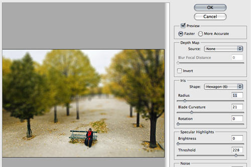 Lens Blur Dialog image