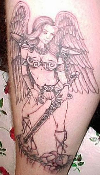 Demon with angels and succubi sleeve tattoo tattoos angel