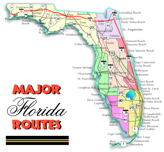 Map Of Florida Cities And Airports