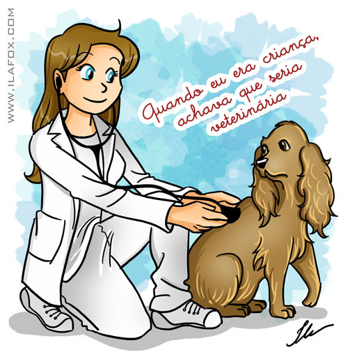Dia do veterinário, quando eu era criança achava que seria veterinária, ilustração by ila fox