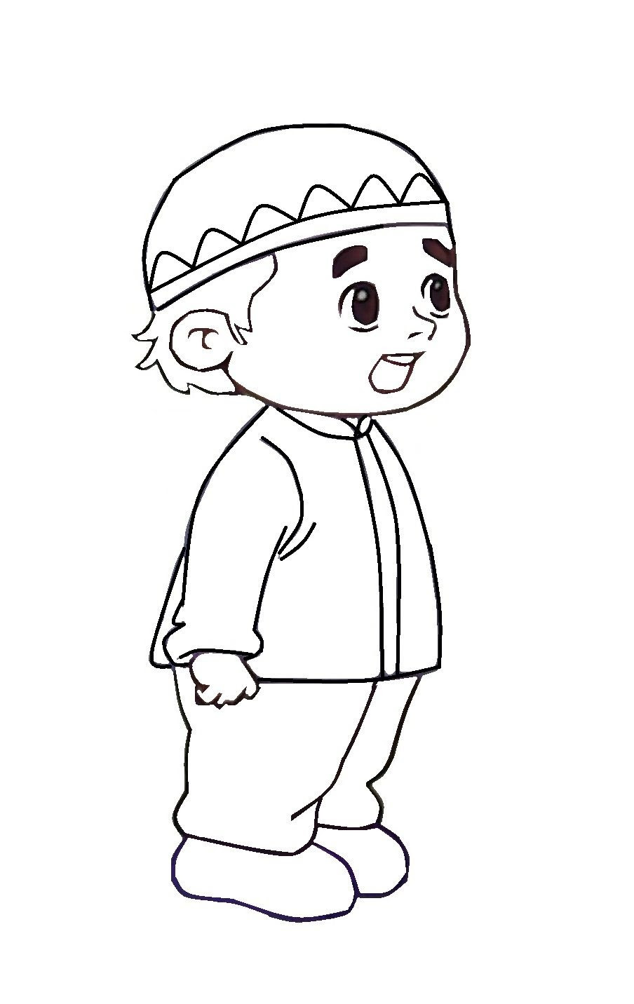 Warnakan Gambar Kartun Anak Muslim  Azhan.co