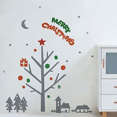 natal hiasan dinding stiker liburan ornamen hadiah di natal hiasan dinding stiker liburan ornamen hadiah di