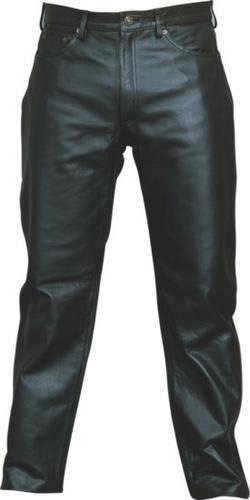 Men's Black Heavy duty and Soft Analine cowhide Leather Jean-Style Black Pants w YKK hardware