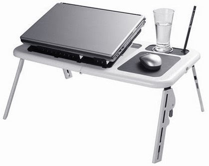 New Laptop USB Folding Table W/ 2 Cooling Fan + Mouse Pad!