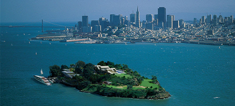 Alcatraz reimagined as the home of a powerful tech mogul—or supervillain