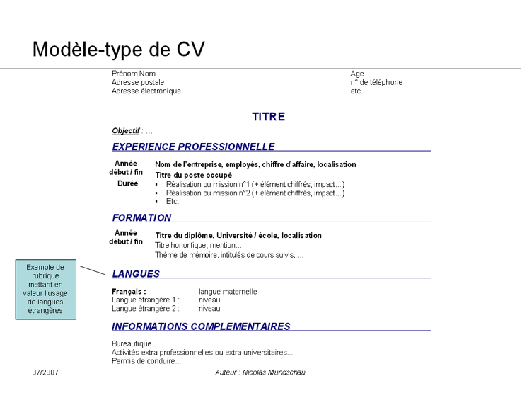 ... cv peut diffÃ©rer un cv anglo saxon par exemple comprend les mÃªmes