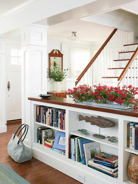 Artwork in bookcases