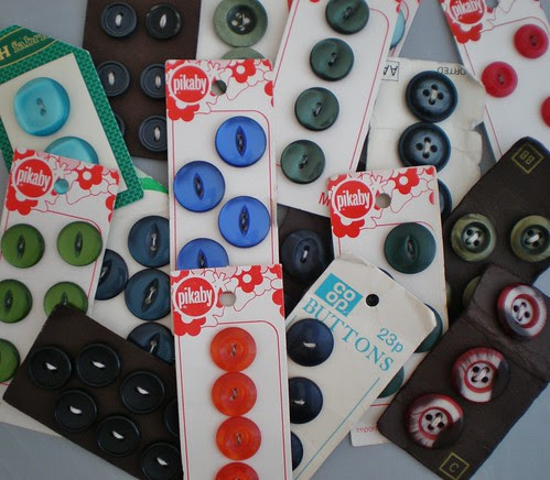 Vintage Buttons on Cards