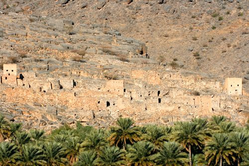 An abandoned village built into the hillside