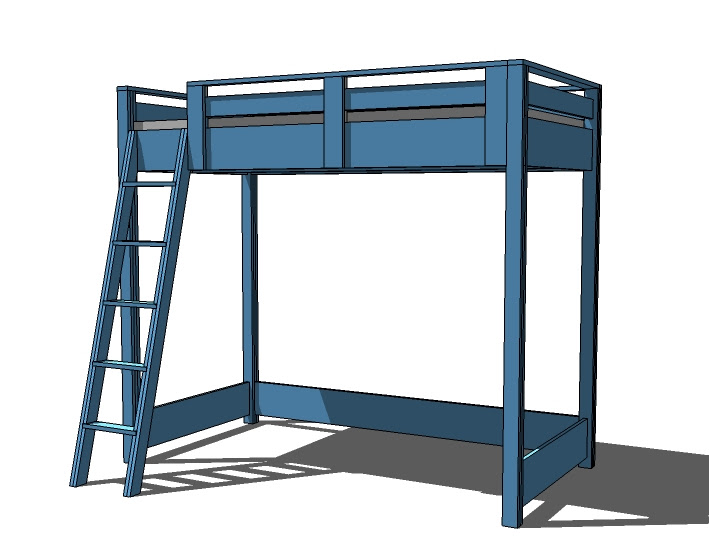 Free Loft Bed Plans Twin - Easy DIY Woodworking Projects Step by Step 