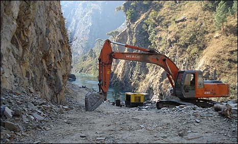 Work underway in the Nepal-China border road