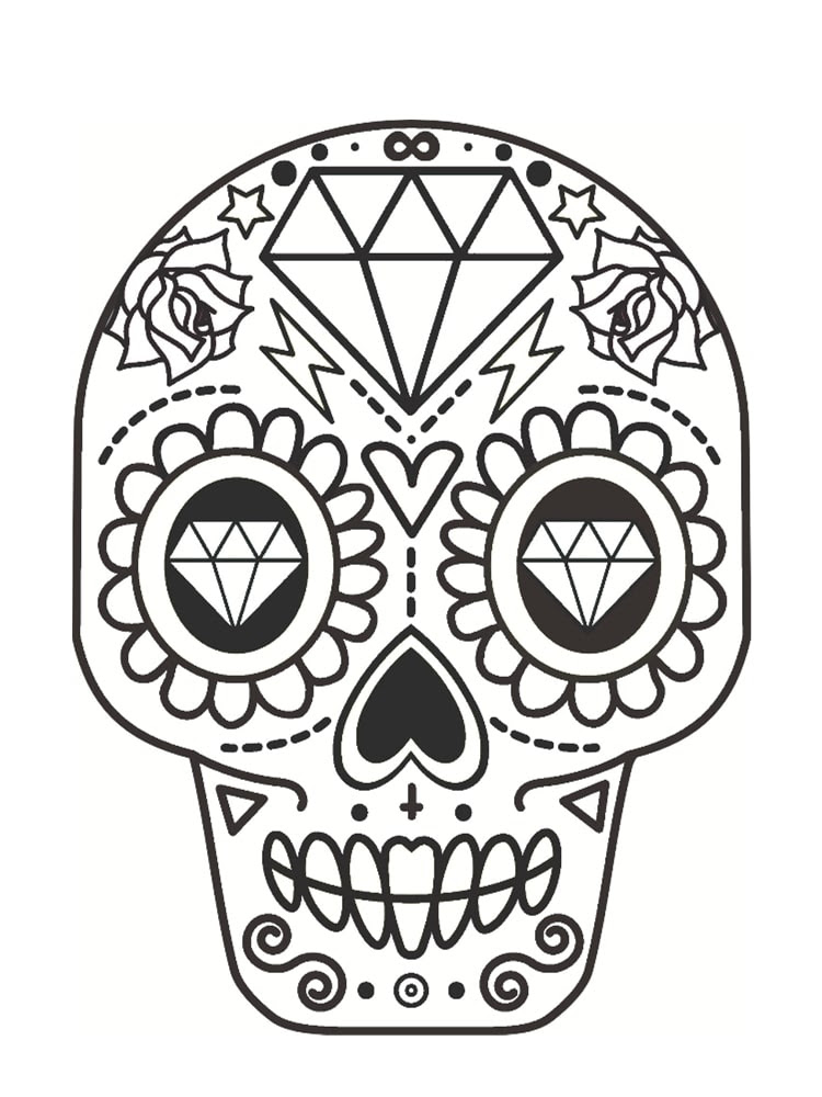 Coloriage tête de mort mexicaine : 20 dessins à imprimer