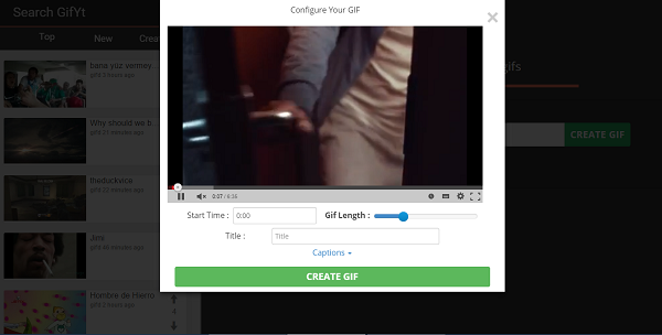 Want to convert YouTube video to GIF? Add "gif" after "www.". Here's an example.