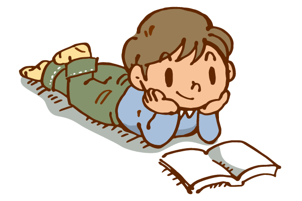 本を読む男の子のイラスト かわいいフリー素材が無料のイラストレイン