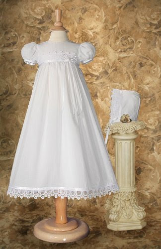 Cotton Christening Gown with Italian Lace (6-12 month)