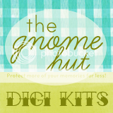 Gnome Hut Digi Kit Aqua Gingham Button