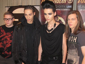 A banda Tokio Hotel em sua primeira vez no
 Brasil