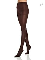 OMSA Pack x 5 Panties Microfibe 100 Deniers (Marrón)