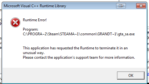Microsoft Visual C Runtime Error Gta Sa Exe