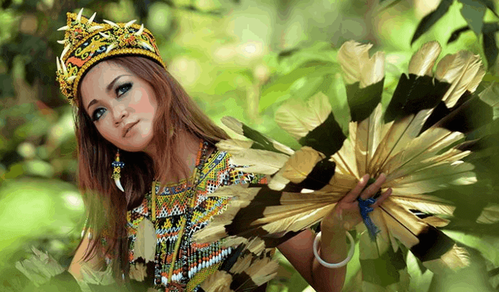  Motif  Dayak  Tato  Baju Adat Batik Wanita Kebudayaan 
