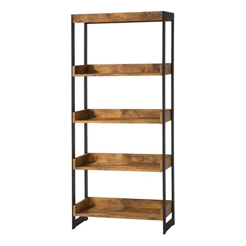 Coaster Estrella 4 Shelf Bookcase in Antique Nutmeg