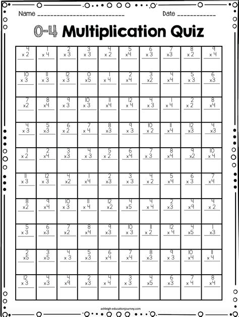  printable timed multiplication quiz printablemultiplicationcom