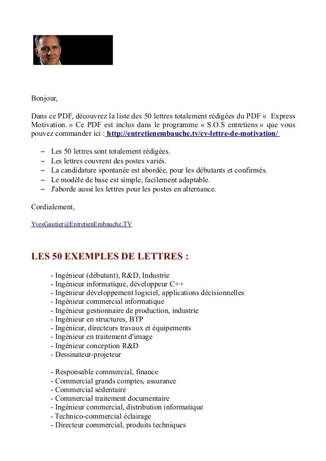 Exemple lettre de motivation ingénieur débutant laboitecv.fr