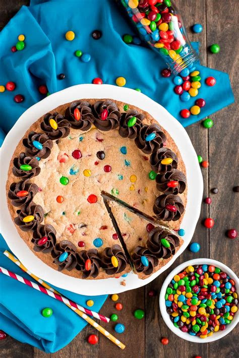 chewy mm cookie cake garnish glaze