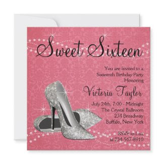 Birthday Party Ideas Year   on Black Damask High Heels Sweet 16 Party By Invitationcentral Wallpaper
