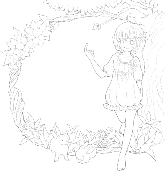 Mashuさんのイラストレーション 線画 塗り絵イラストコンテスト09