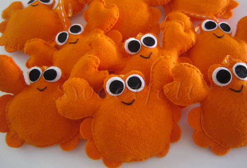 ♥♥♥ Os caranguejinhos do Benjamin... by sweetfelt \ ideias em feltro