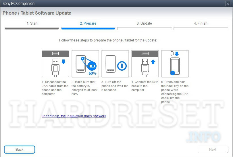 Reset SONY Xperia M C1904