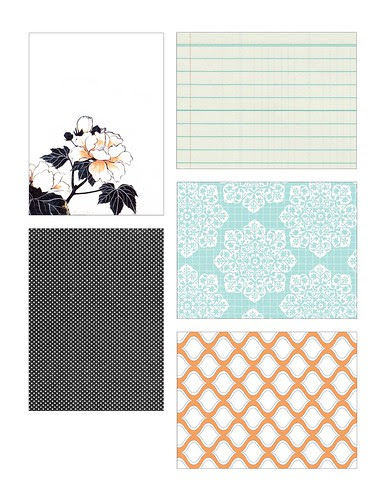 Cotton Rose 3x4 Project Life cards - mel stampz