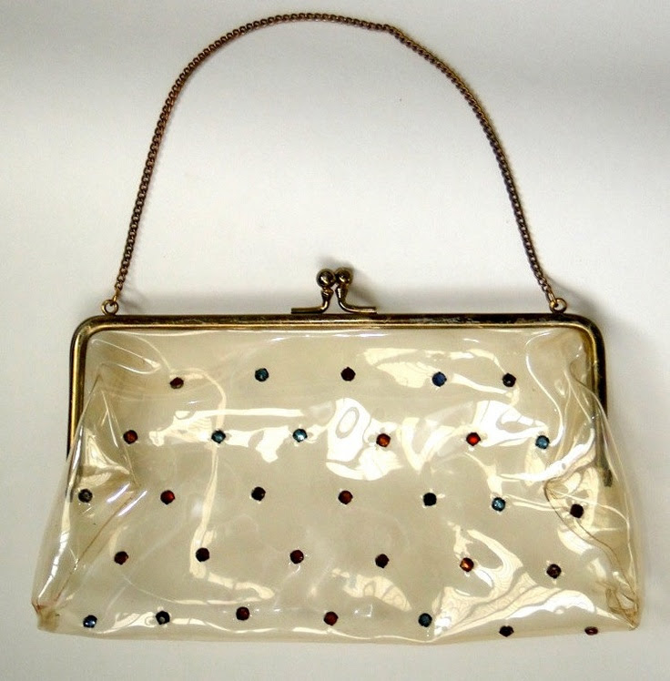 vintage 50s clear plastic purse