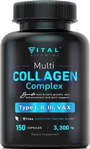 Neocell joint complex is formulated with hydrolyzed collagen to provide nutrients for joint and cartilage support. Vital Vitamins Multi Collagen Complex - Type I, II, III, V