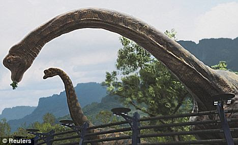 Chew this over: Brachiosaurus are shown in this shot from the Terra Nova series. If we are going to bring back dinosaurs, some would argue vegetarians like these might be sensible