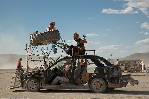 Fun and Unsafe Mad Max Mutant Vehicle at Burning Man.