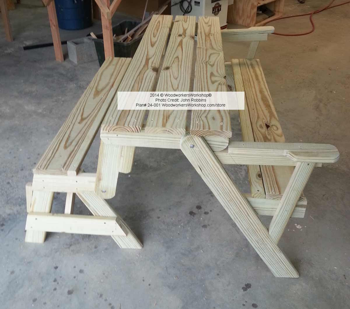 24-001P - Folding Bench and Picnic Table Combo Woodworking ...