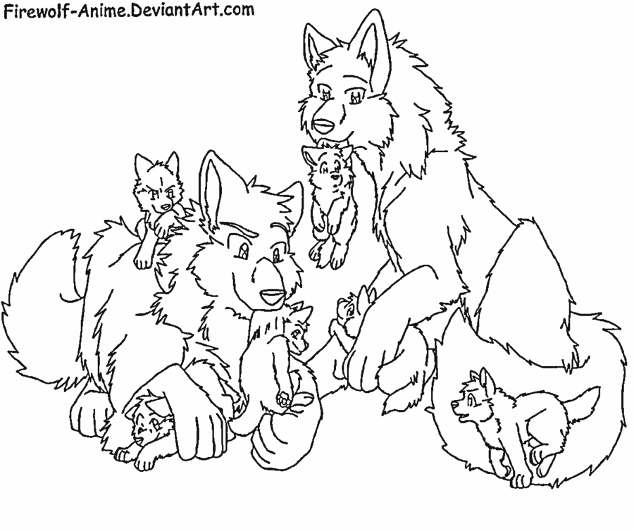 free anime wolf pack coloring pages download free clip art
