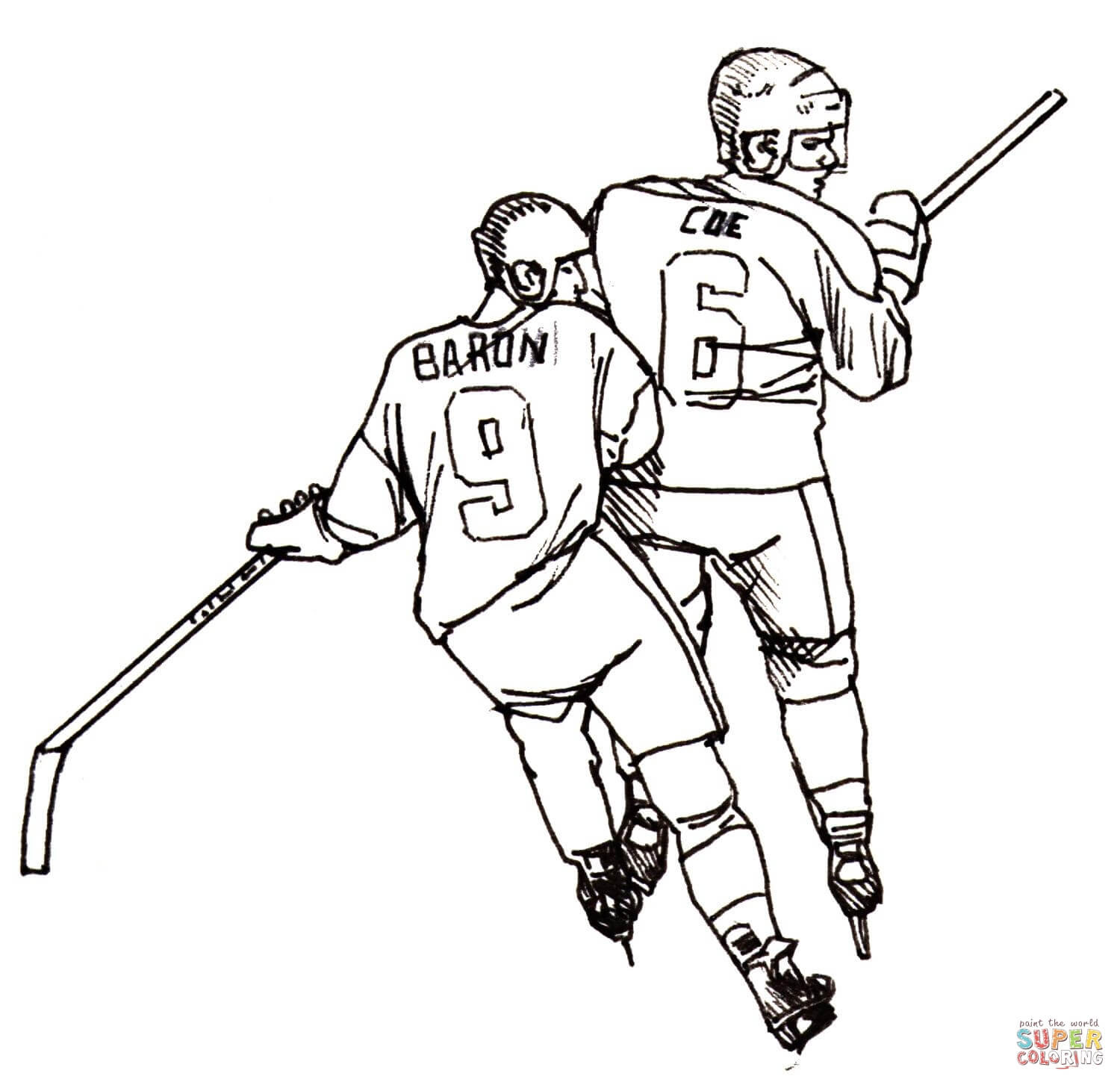 Clicca su disegni da colorare di Giocatore di hockey per