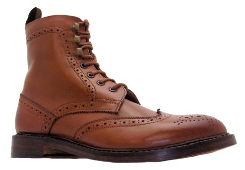 Best Review Size 11 Paolo Vandini Mens Px-guard Tan Leather Wingtip Lace Up Brogue Style Boots